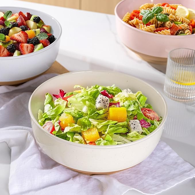 AmorArc 9.8’’ Extra Large Ceramic Salad Bowls, 90 OZ Serving Bowls Set of 2 - Image 7