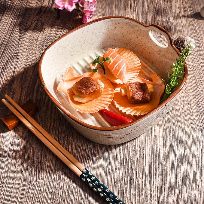 Japanese Style Ceramic Casserole Dish, 6.7-Inch Square Baking Dish - Image 4