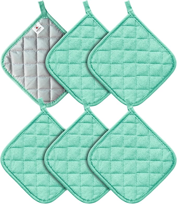 Joyhalo 6 Pack Pot Holders for Kitchen, Cotton Oven Holder by Joyhalo
