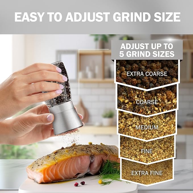 HOME EC Original Stainless Steel Salt or Pepper Grinder 1pk - Image 3