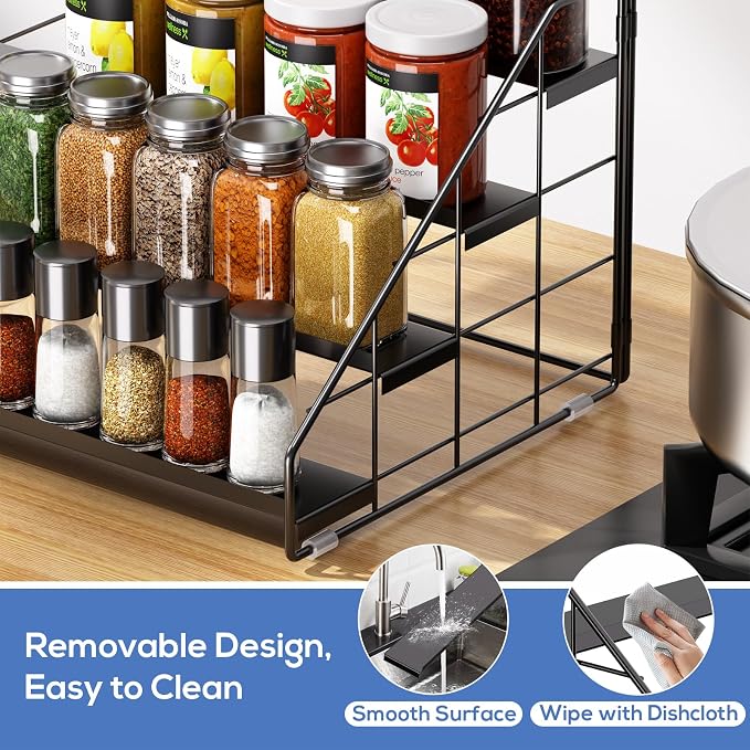 Spice Rack Organizer for Cabinet, 4 Tiered Spice Rack Organizer, Tiered - Image 5