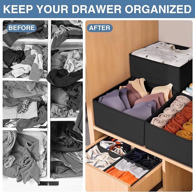 Criusia Drawer Organizer Clothes 12 Pack - Image 2