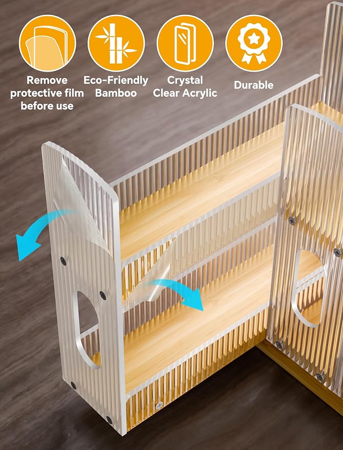 NiHome Bamboo Pull-Out Spice Rack Organizer - Image 5