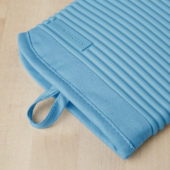 KITCHENAID Ribbed Soft Silicone Oven Mitt 2-Pack Set - Image 2