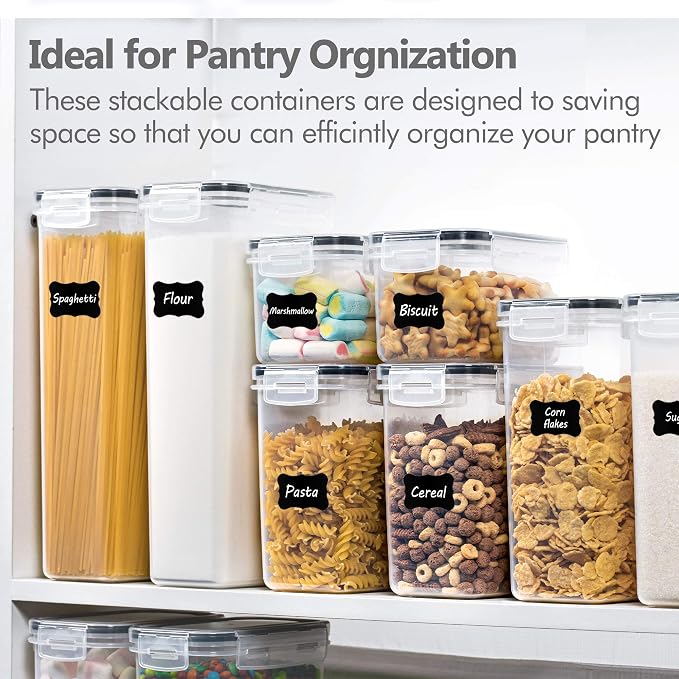 CHEFSTORY Airtight Food Storage Containers Set, Sugar and Cereal, Plastic Dry - Image 4