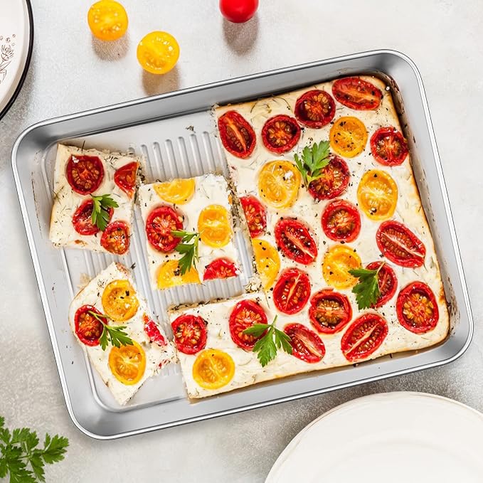 Baking Pans Set of 3, E-far Stainless Steel Sheet Cake Pan - Image 5