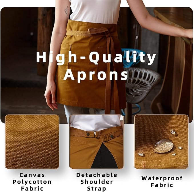 Unisex Waist Apron Half Bistro Apron Server Aprons - Image 3