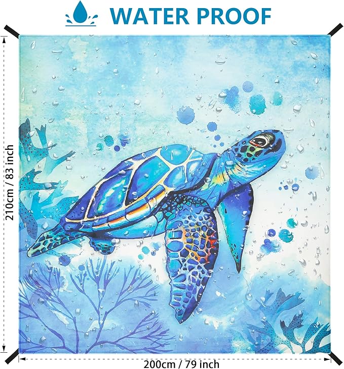 WIWIGO Beach Blanket Waterproof Sandproof Beach Mat 79" X 83"/10'x9'for 2-8 - Image 2