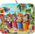 Lovely Cat Dish Drying Mat for Kitchen Counter Holiday Beach Absorbent Coffee by Giwawa