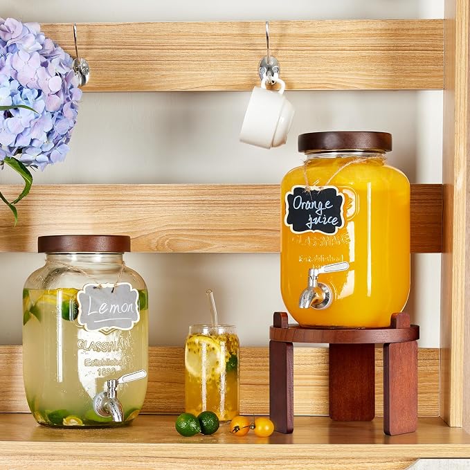 1 Gallon Drink Dispenser for Parties, Glass Beverage Dispenser - Image 5