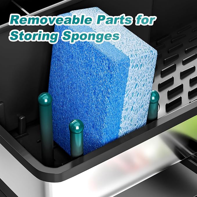 Ewaiira Stainless Steel Sink Caddy, Sponge Holder - Image 9