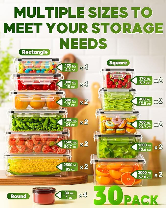 KEMETHY 60 PCS Food Storage Containers - Image 2