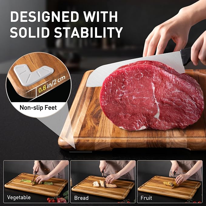 Extra Large Teak Wood Cutting Board 20inch - Image 6