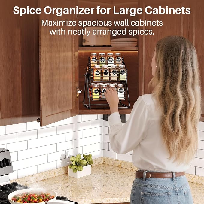Rotating Spice Rack Organizer for Large Cabinets Kitchen Countertop - Image 4
