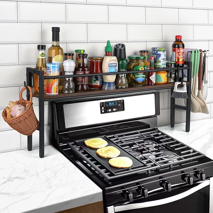 Meangood Spice Rack Shelf for Kitchen Stove, Over the Stove Shelf by Meangood