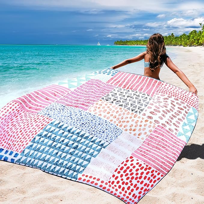 HIHOHO Beach Blanket Waterproof Sandproof Extra Large Beach Mat 79" X - Image 5