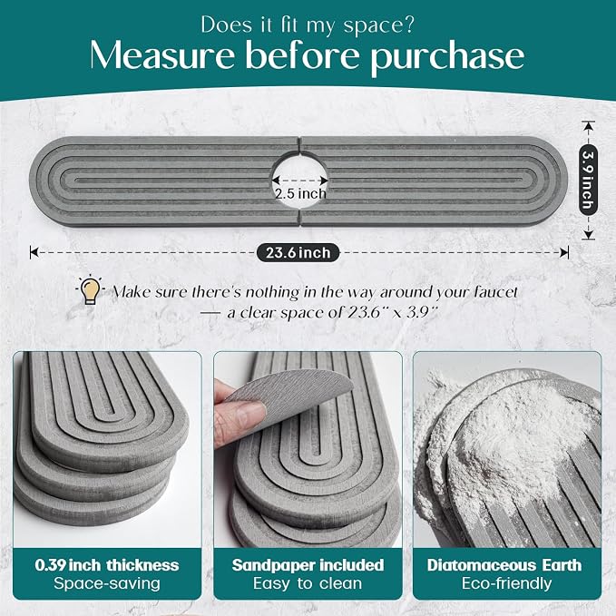 eormoe Kitchen Faucet Mat - Image 2