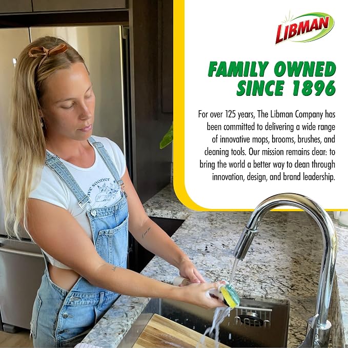 Libman Dishmatic I-Stand Dish Wand Kit, Kitchen Cleaning Scrub Brush - Image 6
