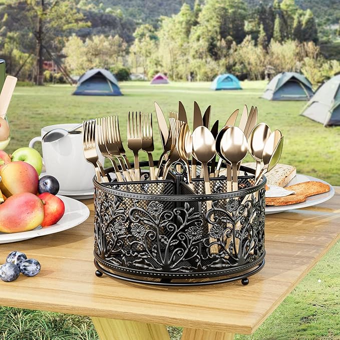 YIUKEA 360° Rotating Utensil Caddy - Image 4