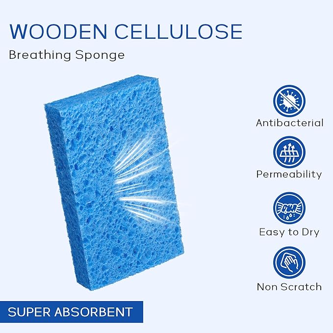 ARCLIBER Cellulose Sponges, Heavy Duty Scrub Kitchen Sponge No Scratching - Image 3