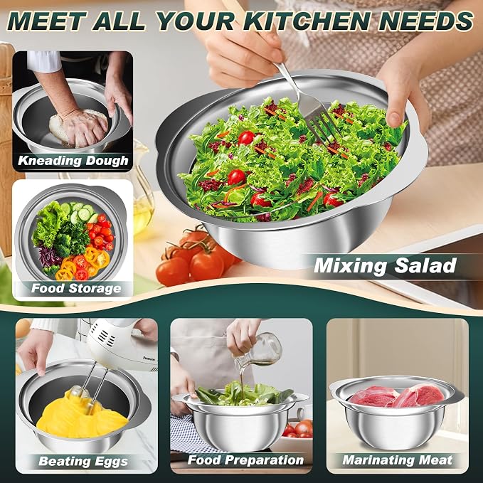 Stainless Steel Colanders with Mixing Bowl - Image 4