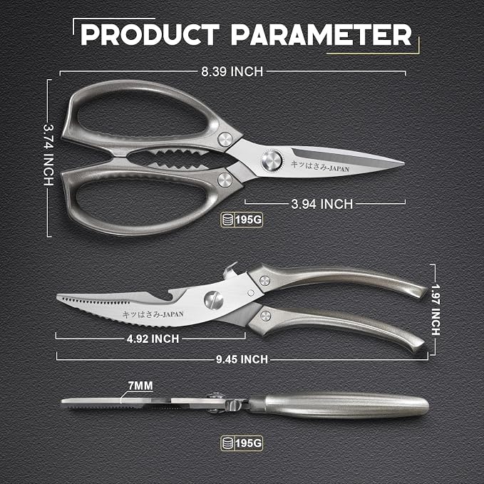 Huusk Kitchen Scissors Set, Poultry Shears Heavy Duty - Image 6