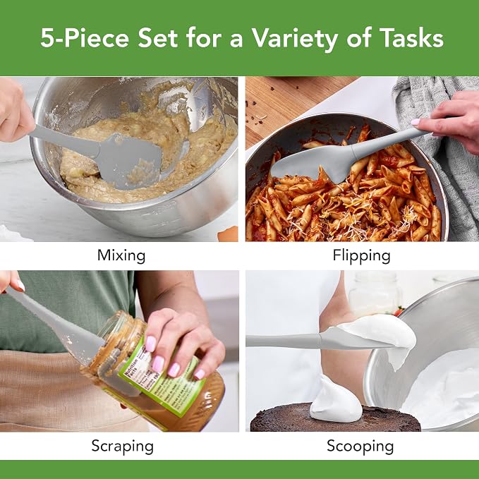 Tovolo Flex Core 5 Piece Silicone Spatula Set Heat Resistant All Silicone - Image 2