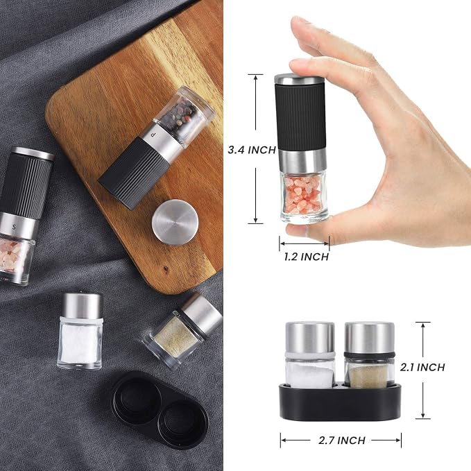 VEVOK CHEF Mini Salt and Pepper Grinder set - Image 4