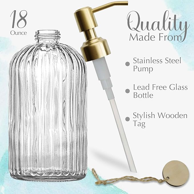 JASAI 18Oz Glass Soap Dispenser - Image 2