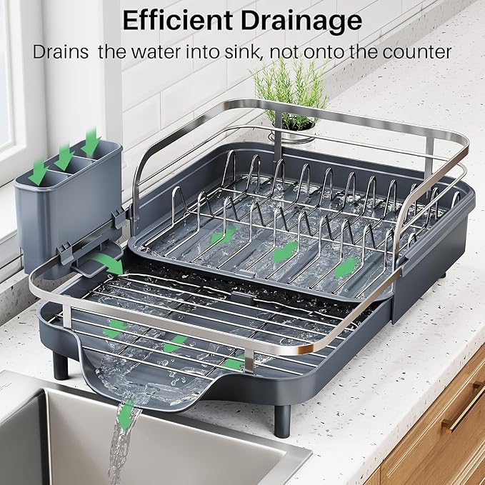 SNTD Dish Drying Rack, Expandable Dish Rack - Image 3