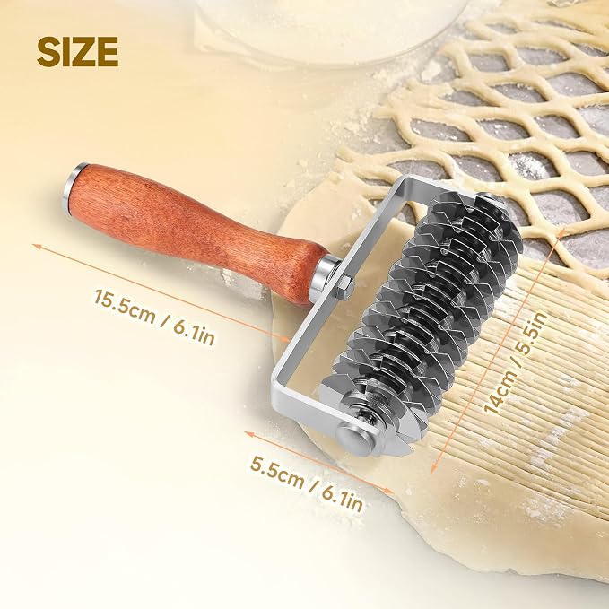 Pastry Lattice Roller Cutter, Stainless Steel Dough Cutter Wheel - Image 2