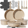 23 Pcs Pots and Pans Set Non Stick, Ceramic Cookware Set Non Toxic by OzawaBear