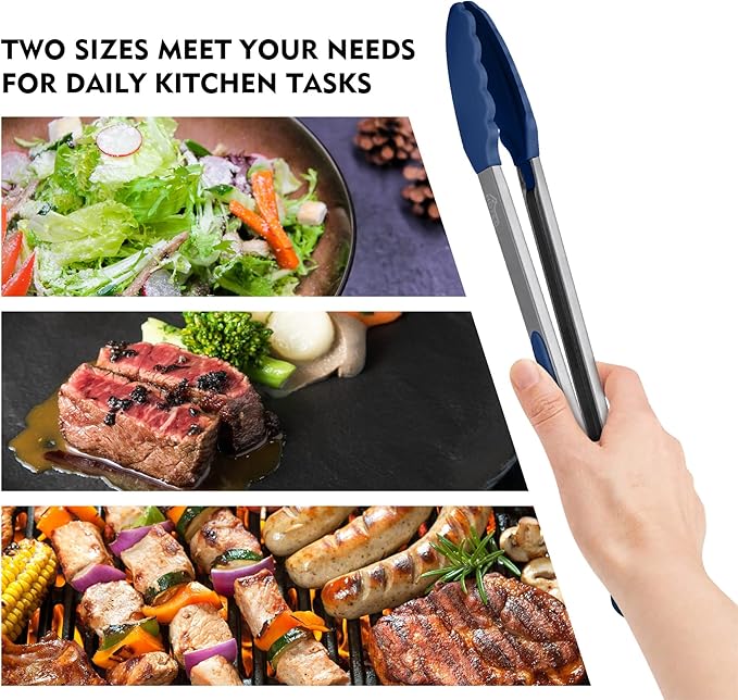 HOTEC Premium Stainless Steel Locking Kitchen Tongs - Image 6