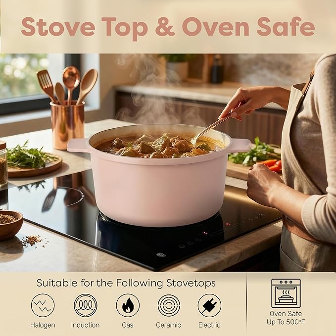 Gotham Steel 5 Qt Lightweight Ceramic Dutch Oven Pot - Image 7