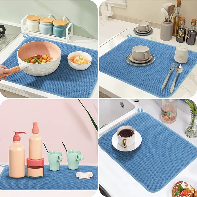 GeeRic Microfiber Dish Drying Mat, Super Absorbent Kitchen Dish Drying Pad - Image 5