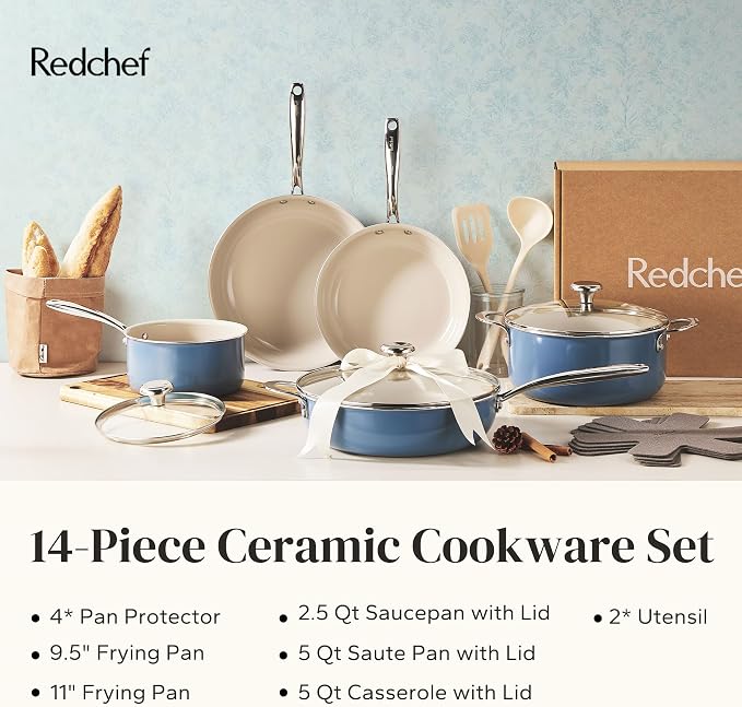 Redchef Ceramic Nonstick Cookware Set, Induction Cookware - Image 8