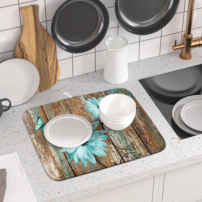 Giwawa Rustic Daisy Dish Drying Mat - Image 6