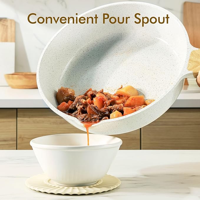 SENSARTE Nonstick Ceramic Cookware Set, 13-Piece Non-toxic Pots and Pans Set - Image 8