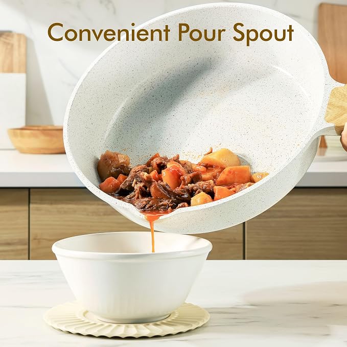 SENSARTE Nonstick Ceramic Saute Pan 10 Inch/3.5QT, Non-toxic Deep Frying Pan - Image 5