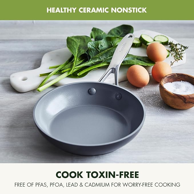 GreenPan Valencia Pro Hard Anodized Healthy Ceramic Nonstick 8" Frying Pan - Image 3
