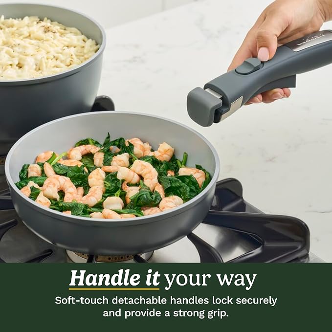 Cuisinart 13-Pc, ClickSmart Nonstick Detachable Handle Ceramic Cookware - Image 6