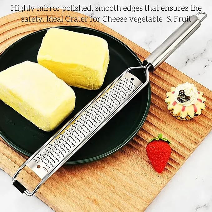 13.5 inch Lemon Zester, 304 Stainless Steel Cheese Grater, Kitchen Tool Metal - Image 3