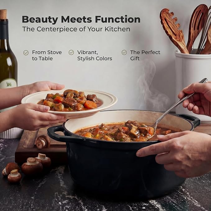 Zulay Kitchen 6.4 Quart Enameled Cast Iron Dutch Oven Pot - Image 7