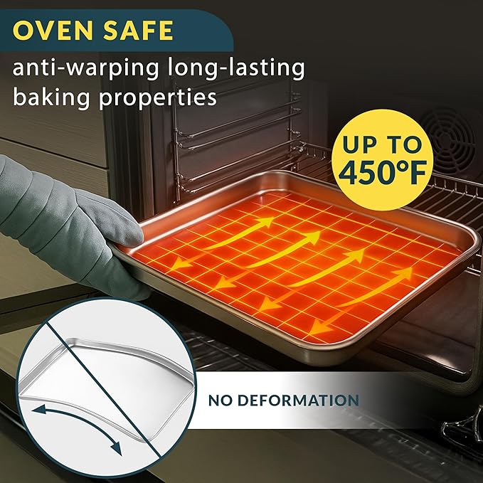 Baker’s Signature Stainless Steel Cookie Sheet Pan, Stainless Steel Baking - Image 5