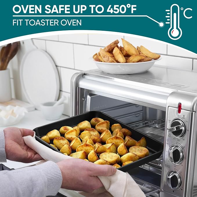 E-far Baking Sheet Set of 2, 10.5" x 8" x 1" Cookie Sheet Pan - Image 7