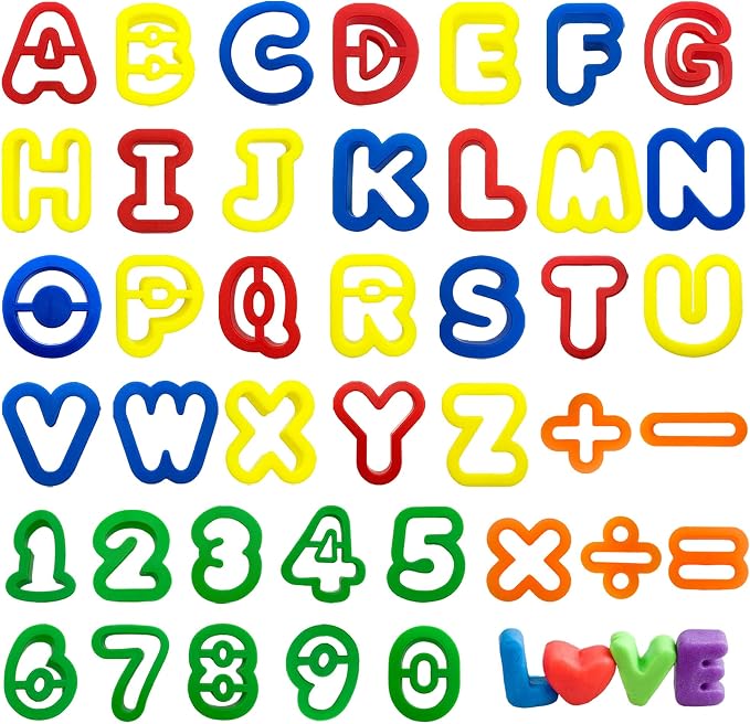 Dough Tool Set with Dough Alphabet Cutters, Numbers Cutters, Mathematical - Image 8