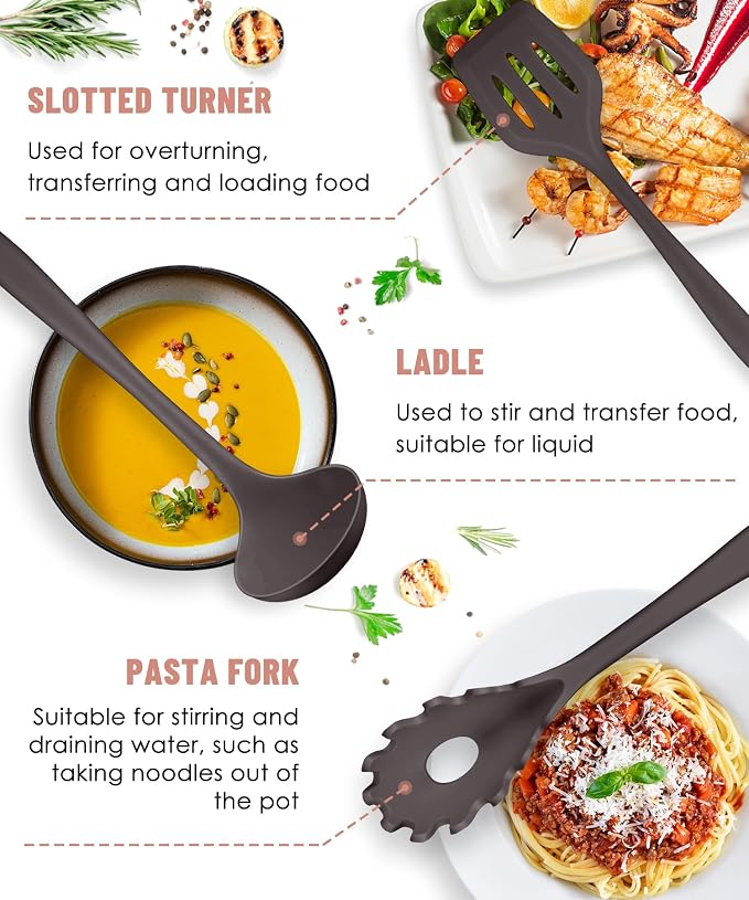 Kitchen Utensils Set-12 Pieces Silicone Cooking Utensils Set 392°F Heat - Image 6