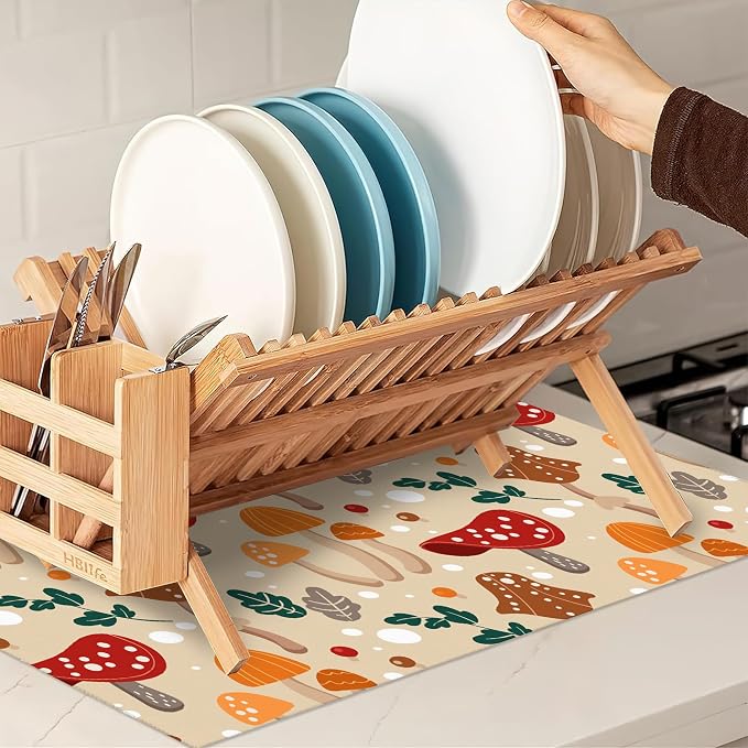 Funny Mushrooms Dish Drying Rack Mats Decor - Image 7