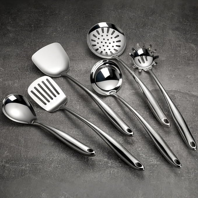 304 Stainless Steel Cooking Utensils Set, Mirror Polished Kitchen Gadget - Image 7