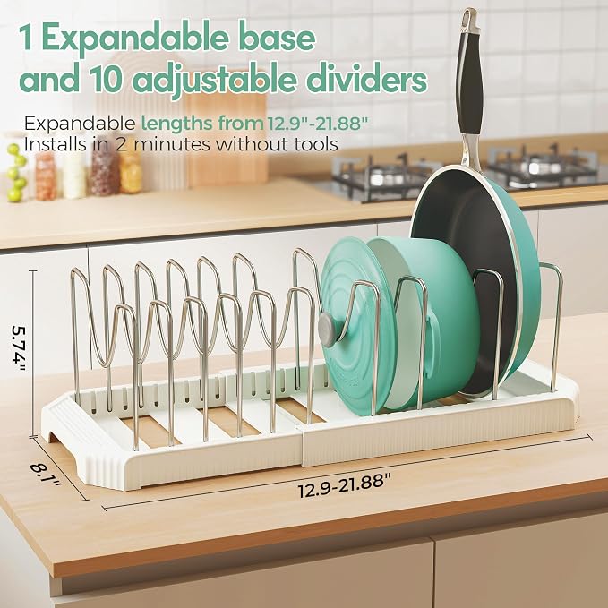 Pots and Pans Organizer for under Cabinet, Pan Pot Organizers inside Cabinet - Image 3